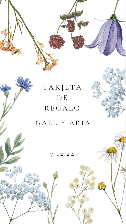 Tarjeta de regalo Gael y Aria