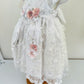 Vestido Bautizo de niña blanco con rosa