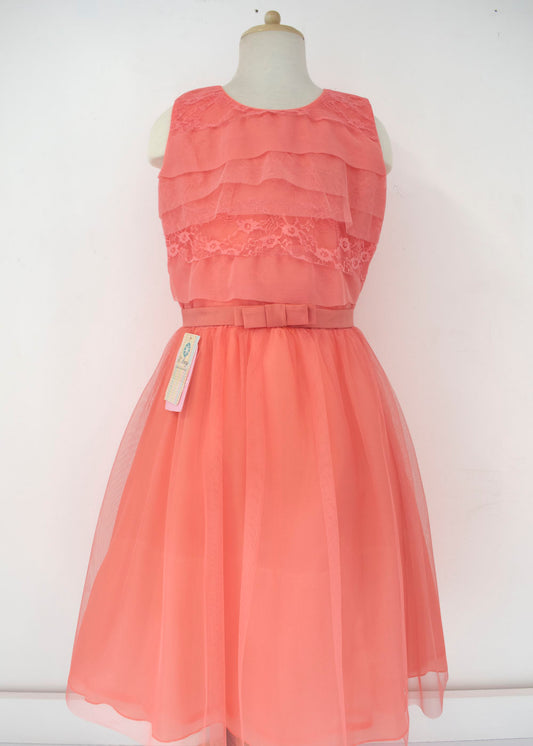 Vestido junior sin mangas coral