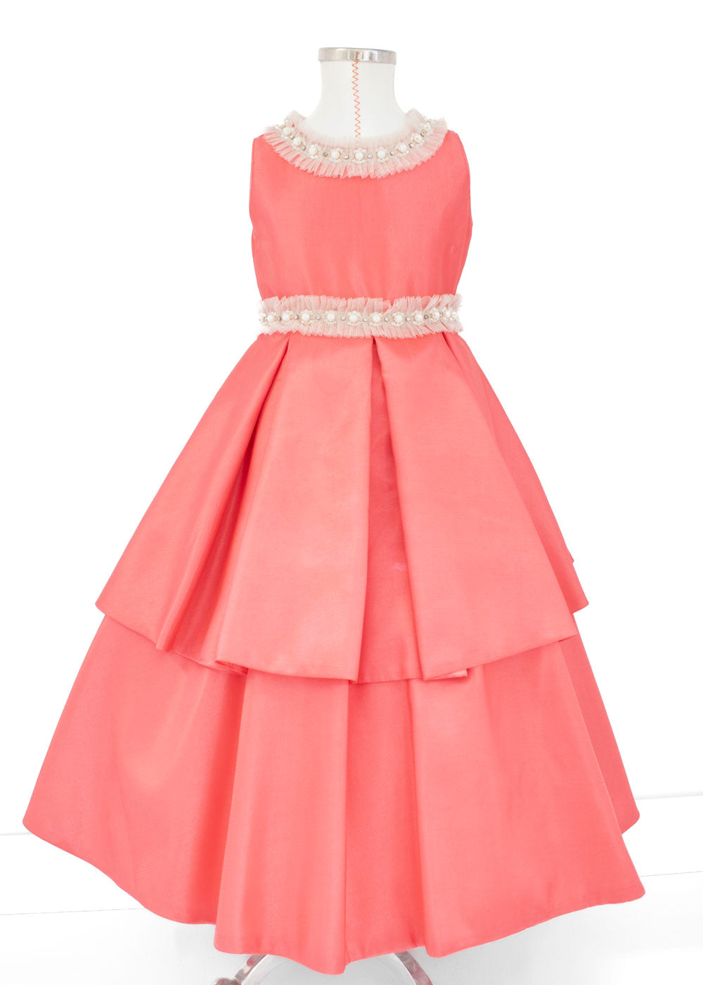 Vestido en capas coral