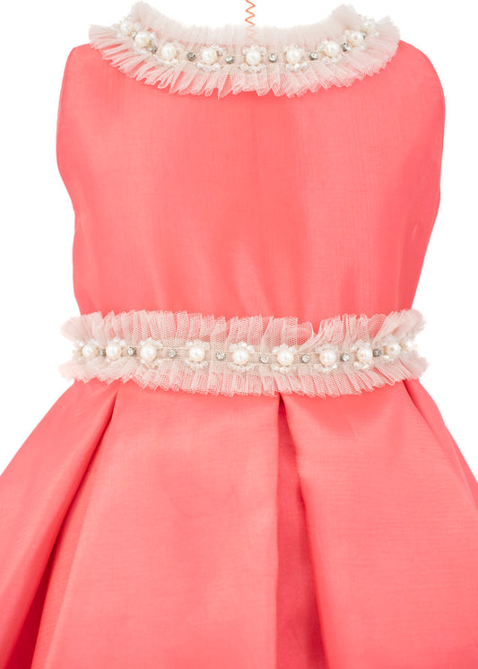 Vestido en capas coral