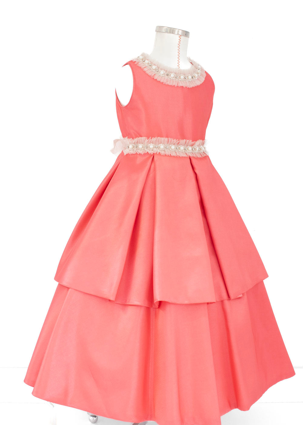 Vestido en capas coral