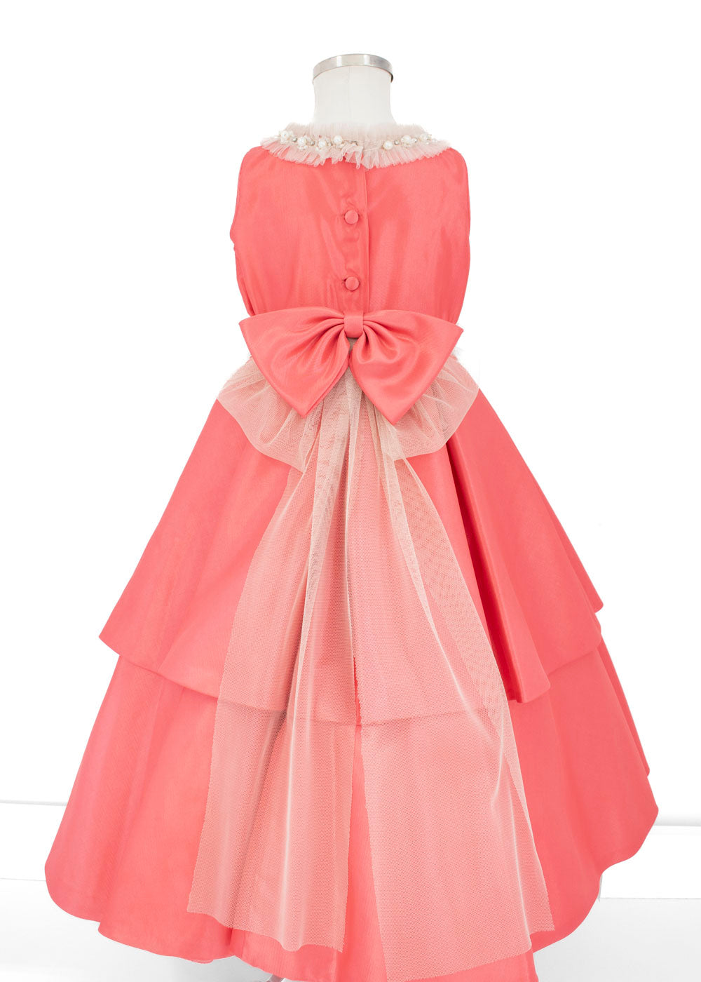 Vestido en capas coral