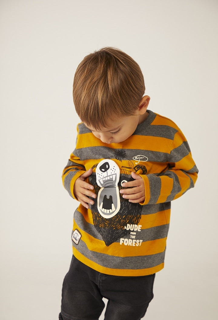 Playera a rayas con oso 323019