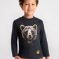 Playera manga larga con oso 4006
